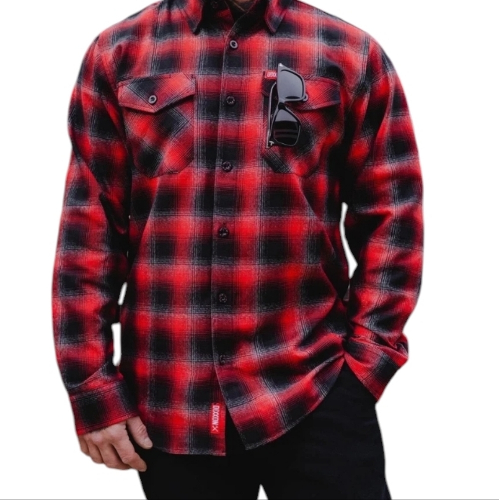 Dixxon Faiview Button Down Flannel Shirt... Size Medium - Picture 2 of 10